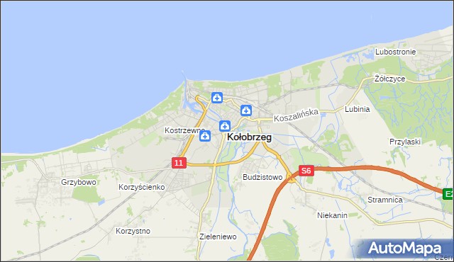 mapa Kołobrzegu, Kołobrzeg na mapie Targeo