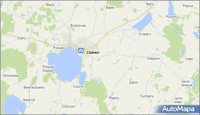 mapa Kupin gmina Zalewo, Kupin gmina Zalewo na mapie Targeo