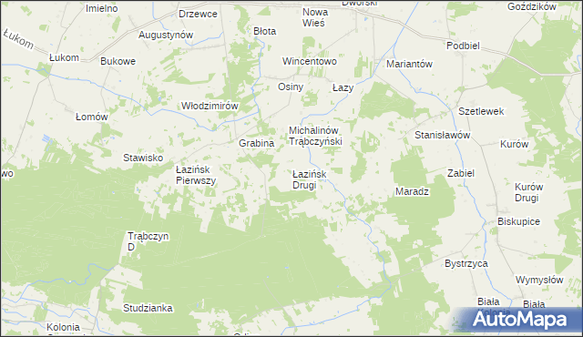 mapa Łazińsk Drugi, Łazińsk Drugi na mapie Targeo