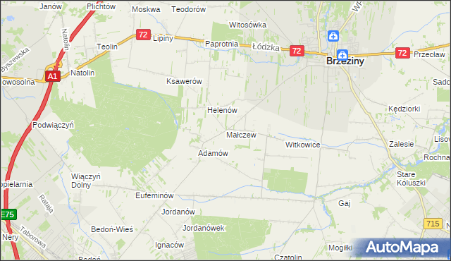mapa Małczew, Małczew na mapie Targeo