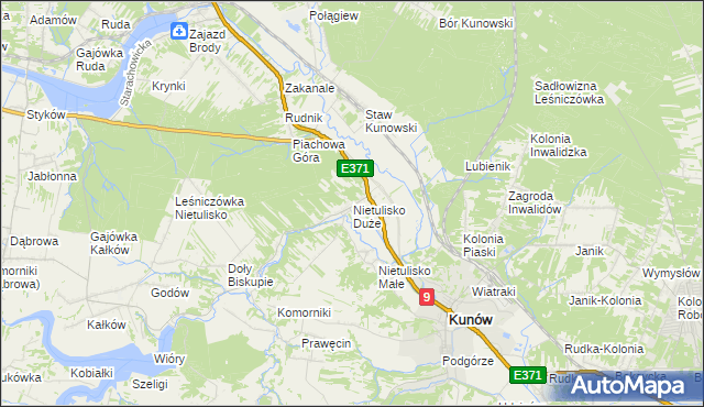 mapa Nietulisko Duże, Nietulisko Duże na mapie Targeo