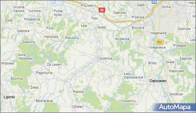 mapa Osobnica, Osobnica na mapie Targeo