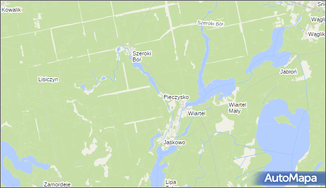 mapa Pieczysko gmina Ruciane-Nida, Pieczysko gmina Ruciane-Nida na mapie Targeo