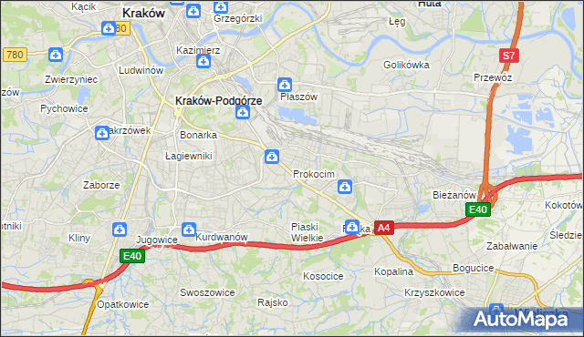 mapa Prokocim, Prokocim na mapie Targeo