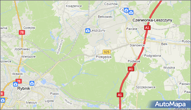 mapa Przegędza, Przegędza na mapie Targeo