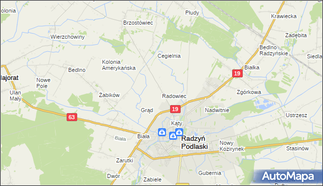mapa Radowiec, Radowiec na mapie Targeo
