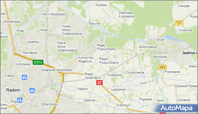 mapa Rajec Poduchowny, Rajec Poduchowny na mapie Targeo