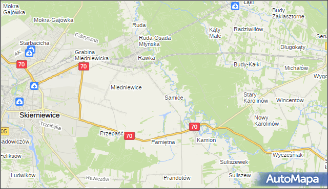 mapa Samice, Samice na mapie Targeo