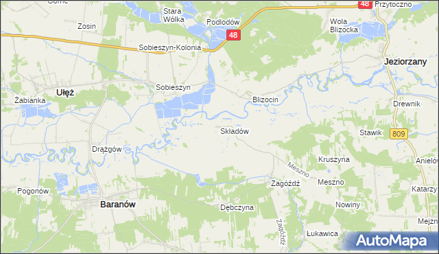 mapa Składów, Składów na mapie Targeo