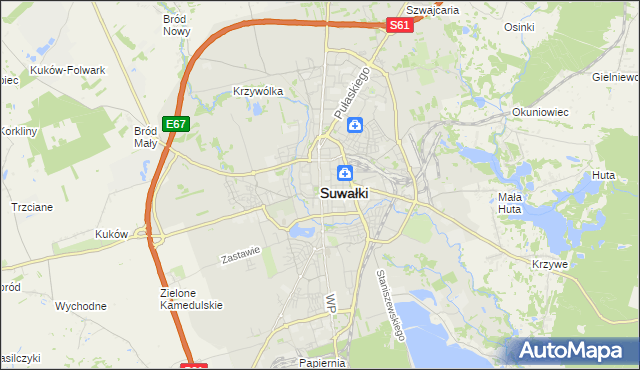 mapa Suwałk, Suwałki na mapie Targeo
