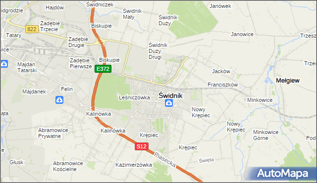 mapa Świdnika, Świdnik na mapie Targeo