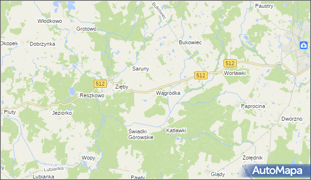 mapa Wągródka, Wągródka na mapie Targeo