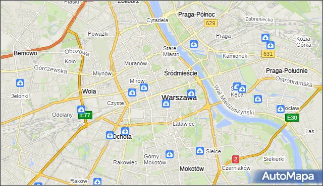 mapa Warszawy, Warszawa na mapie Targeo
