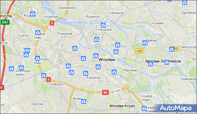 mapa Wrocławia, Wrocław na mapie Targeo