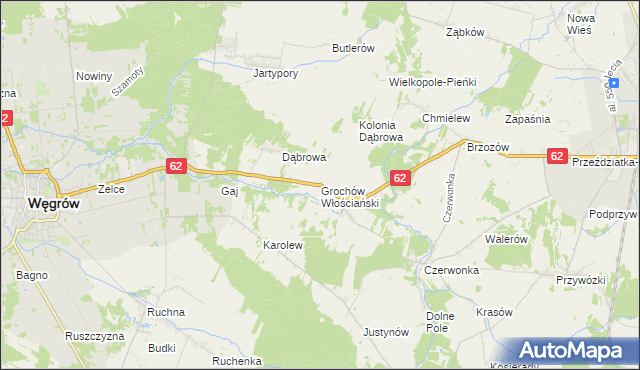 mapa Grochów Włościański, Grochów Włościański na mapie Targeo