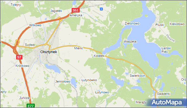 mapa Kołatek, Kołatek na mapie Targeo