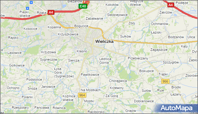 mapa Lednica Górna, Lednica Górna na mapie Targeo