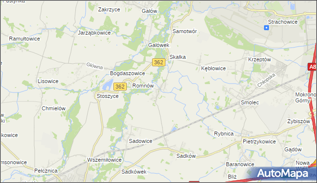 mapa Małkowice gmina Kąty Wrocławskie, Małkowice gmina Kąty Wrocławskie na mapie Targeo