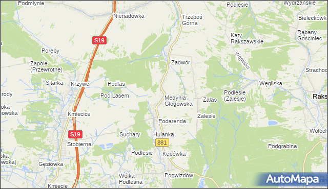 mapa Medynia Głogowska, Medynia Głogowska na mapie Targeo