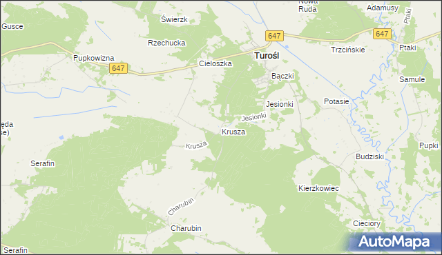 mapa Krusza, Krusza na mapie Targeo