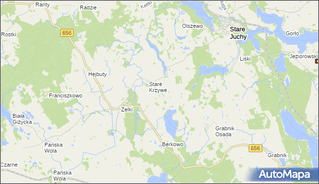 mapa Płowce gmina Stare Juchy, Płowce gmina Stare Juchy na mapie Targeo