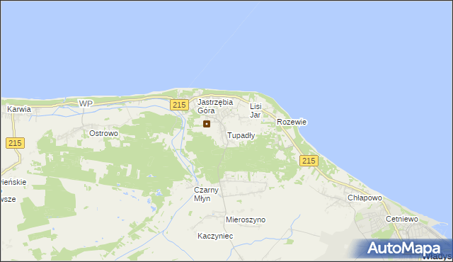 mapa Tupadły gmina Władysławowo, Tupadły gmina Władysławowo na mapie Targeo