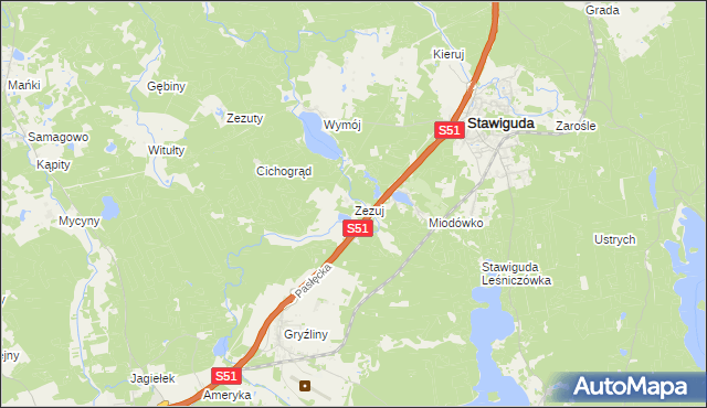 mapa Zezuj, Zezuj na mapie Targeo