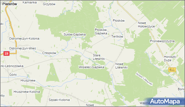 mapa Stare Litewniki, Stare Litewniki na mapie Targeo