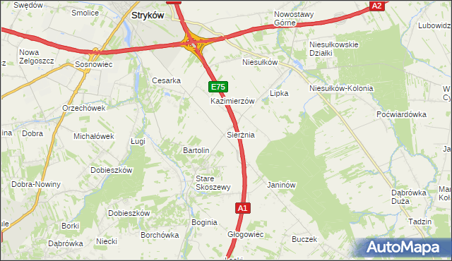 mapa Sierżnia, Sierżnia na mapie Targeo