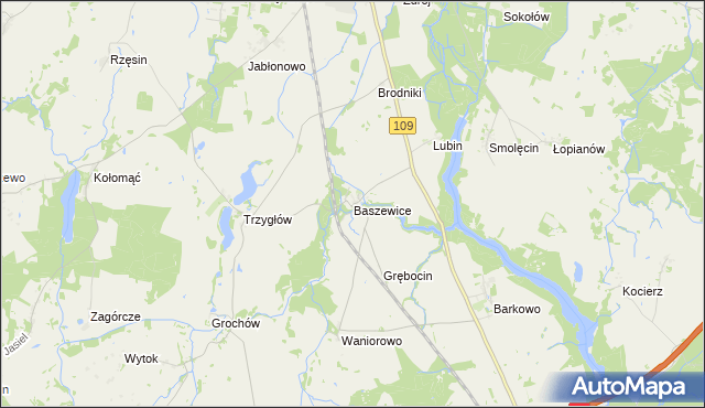 mapa Baszewice, Baszewice na mapie Targeo