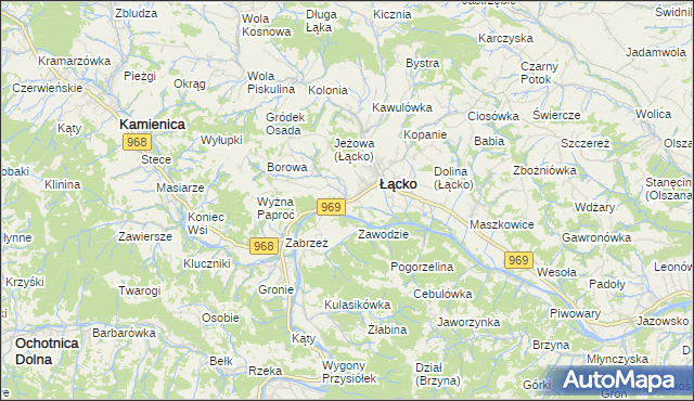 mapa Czerniec gmina Łącko, Czerniec gmina Łącko na mapie Targeo