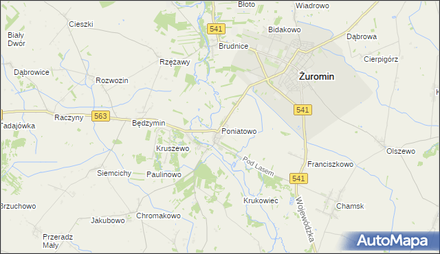 mapa Poniatowo gmina Żuromin, Poniatowo gmina Żuromin na mapie Targeo