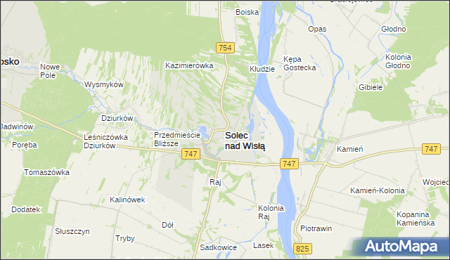 mapa Solec nad Wisłą, Solec nad Wisłą na mapie Targeo