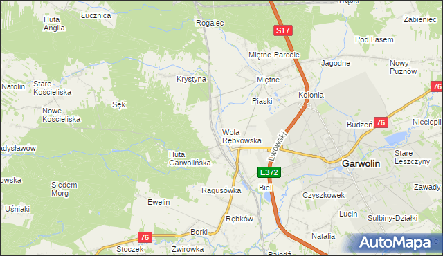 mapa Wola Rębkowska, Wola Rębkowska na mapie Targeo