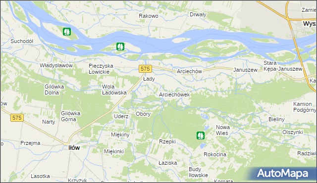 mapa Arciechówek, Arciechówek na mapie Targeo