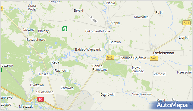 mapa Babiec Rżały, Babiec Rżały na mapie Targeo