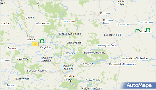 mapa Bądkowo-Podlasie, Bądkowo-Podlasie na mapie Targeo