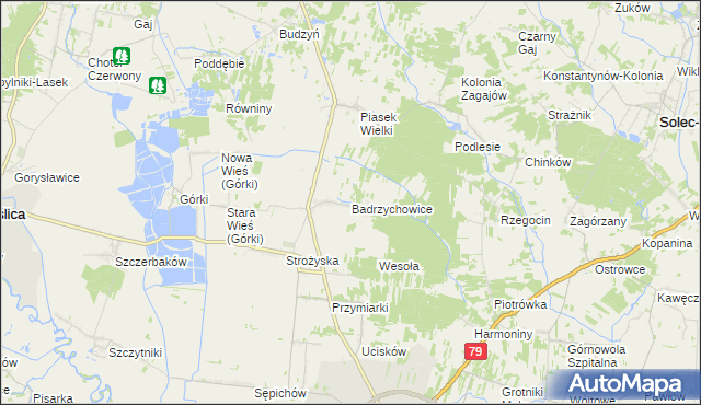 mapa Badrzychowice, Badrzychowice na mapie Targeo