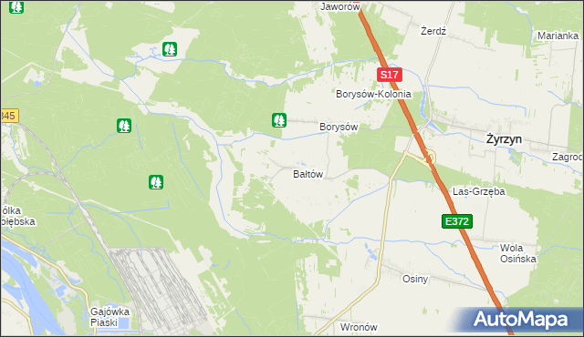 mapa Bałtów gmina Żyrzyn, Bałtów gmina Żyrzyn na mapie Targeo