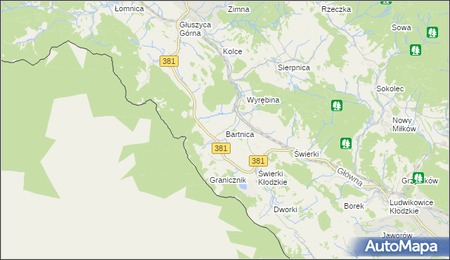 mapa Bartnica, Bartnica na mapie Targeo