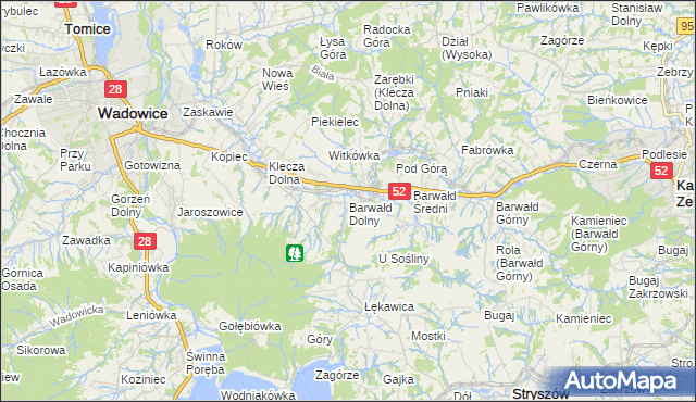 mapa Barwałd Dolny, Barwałd Dolny na mapie Targeo