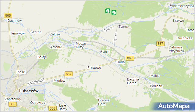 mapa Basznia Dolna, Basznia Dolna na mapie Targeo