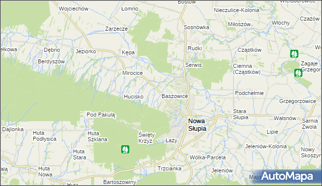 mapa Baszowice, Baszowice na mapie Targeo