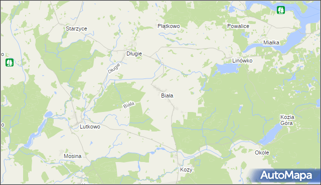 mapa Biała gmina Dobrzany, Biała gmina Dobrzany na mapie Targeo