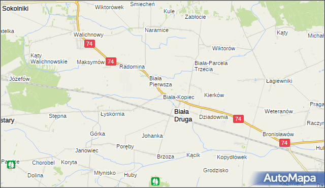 mapa Biała-Kopiec, Biała-Kopiec na mapie Targeo