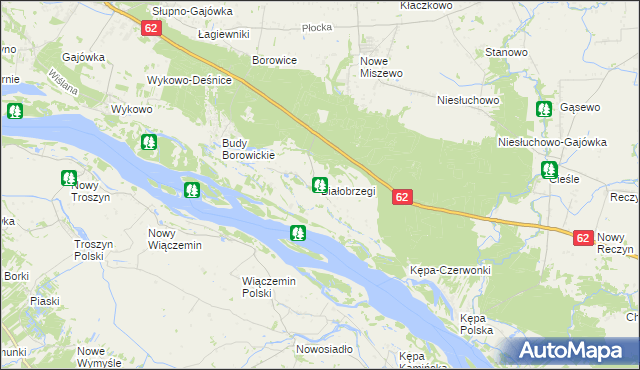 mapa Białobrzegi gmina Bodzanów, Białobrzegi gmina Bodzanów na mapie Targeo