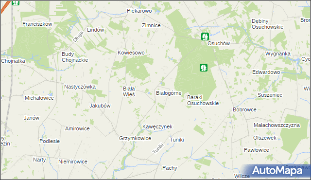 mapa Białogórne, Białogórne na mapie Targeo