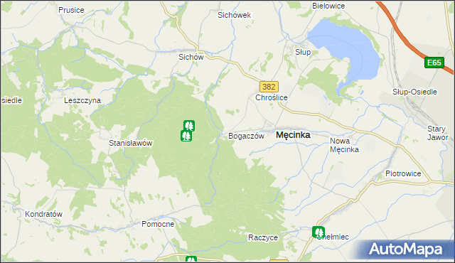 mapa Bogaczów gmina Męcinka, Bogaczów gmina Męcinka na mapie Targeo