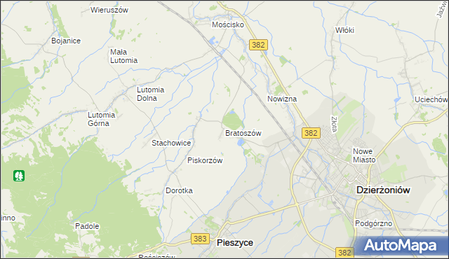 mapa Bratoszów, Bratoszów na mapie Targeo