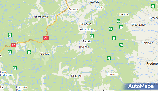 mapa Brylińce, Brylińce na mapie Targeo